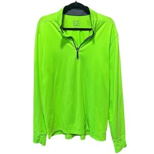 Champion DUODRYD Men's Green 1/4 Zip Pullover Long Sleeve Top Size L